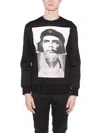 Neil Barrett Men's Black Neoprene Sweatshirt With Print And Double Lateral Zip