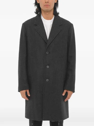 Neil Barrett Notched-lapel Single-breasted Coat In Gray