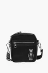 Neil Barrett Nylon Bearbrick Crossbody Bag With Leather Trims In Black