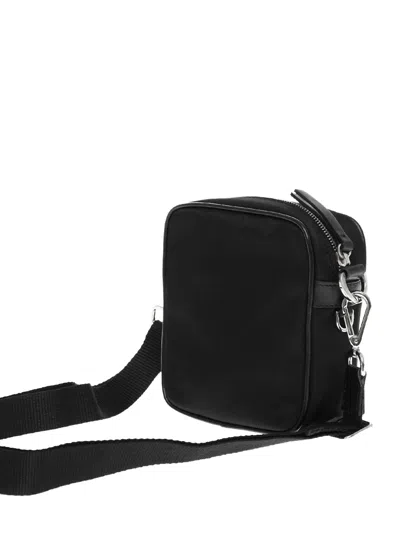 Neil Barrett Nylon Twill With Leather Trim Crossbody Bag In Black