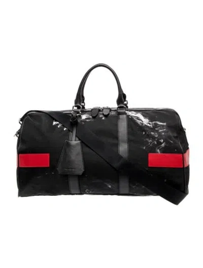 Pre-owned Neil Barrett Nylon Weekender Bag In Black
