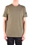 Neil Barrett Olive Green Cotton T-shirt With Graphic Detail In Brown