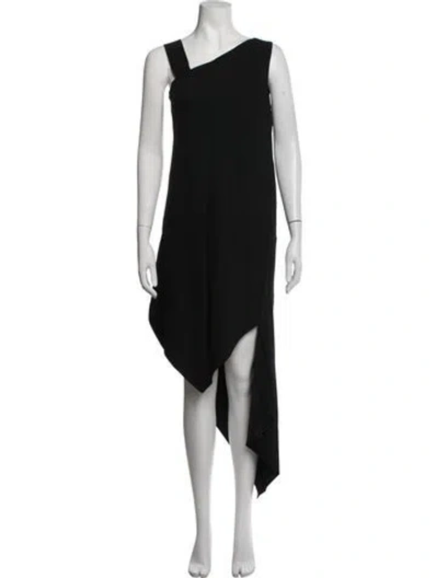Pre-owned Neil Barrett One-shoulder Midi Length Dress In Black
