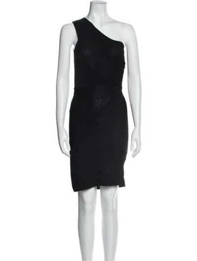 Pre-owned Neil Barrett One-shoulder Mini Dress In Black