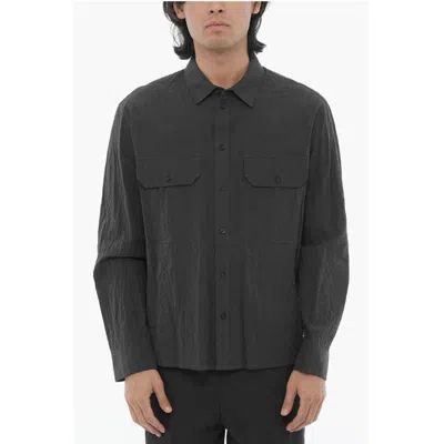 Neil Barrett Oversized Fit Shirt With Double Breast Pockets In Black