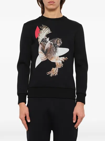 Neil Barrett Owl-print Sweater In Black
