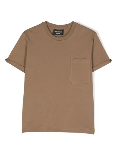 Neil Barrett Kids' Patch-pocket T-shirt In Tortora