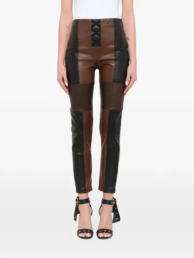 Neil Barrett Patchwork Leather Trousers In Black