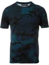 Neil Barrett Patterned Camouflage T-shirt In Blue