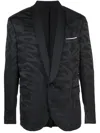Neil Barrett Patterned Satin Jacket In Black