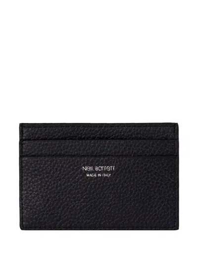 Neil Barrett Pebble-grain Leather Card Holder In Black