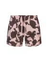 Neil Barrett Pink And Brown Printed Swimwear In Pink