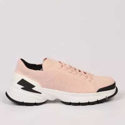 Neil Barrett Pink Textile Men Men's Sneaker In White