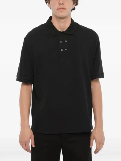 Neil Barrett Piqué Cotton Polo Shirt In Black