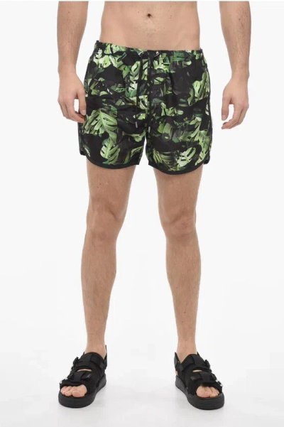 Neil Barrett Plant-motif Swim Shorts