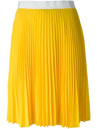 Neil Barrett Pleated Skirt In Yellow