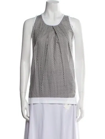 Pre-owned Neil Barrett Polka Dot Print Scoop Neck Top In Multi