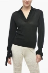 Neil Barrett Polo Neckline Sweatshirt With Bows On Sleeves