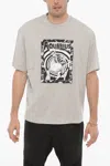 Neil Barrett Printed Aquarius The Humanitarian Crew-neck T-shirt In Grey