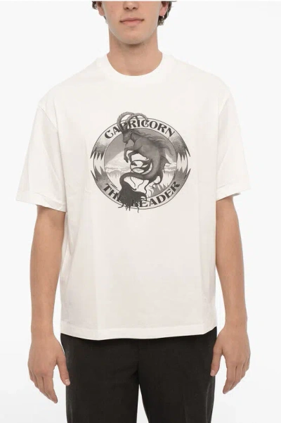 Neil Barrett Printed Capricorn The Leader Crew-neck T-shirt In White