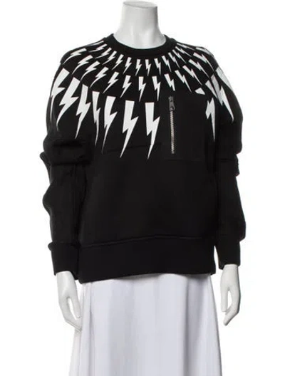 Pre-owned Neil Barrett Printed Crew Neck Sweatshirt In Black