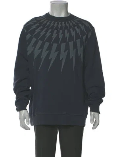 Pre-owned Neil Barrett Printed Crew Neck Sweatshirt In Gray
