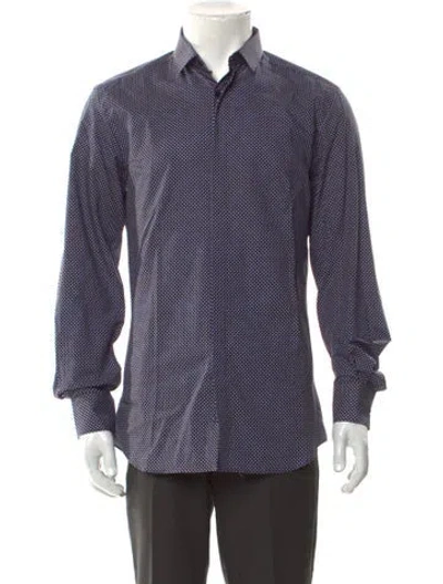 Pre-owned Neil Barrett Printed Long Sleeve Shirt W/ Tags In Blue