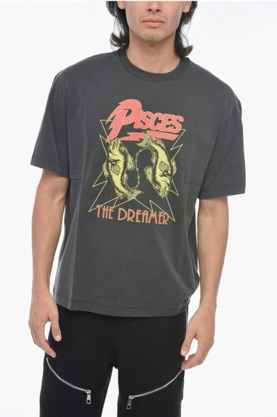 Neil Barrett Printed Pisces The Dreamer T-shirt In Grey