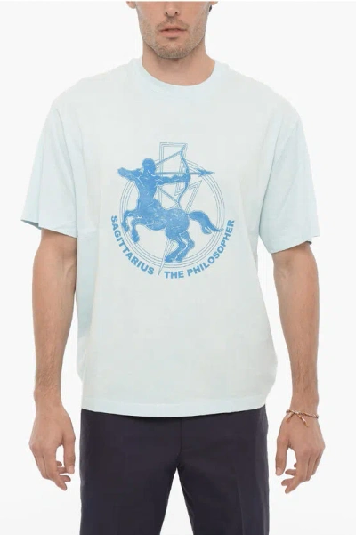 Neil Barrett Printed Sagittarius The Philosopher Crew-neck T-shirt In Blue