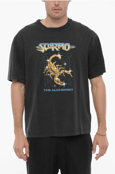Neil Barrett Printed Scorpio The Alchemist Crew-neck T-shirt In Grey