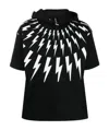 Neil Barrett Printed Short-sleeved Hoodie In Black