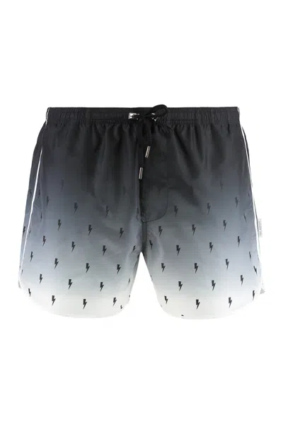 NEIL BARRETT PRINTED SWIM SHORTS
