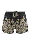 Neil Barrett Butterfly-print Drawstring Swim Shorts In Black