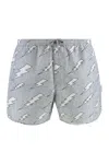 Neil Barrett All-over Rain Bolts Swim Shorts In Gray