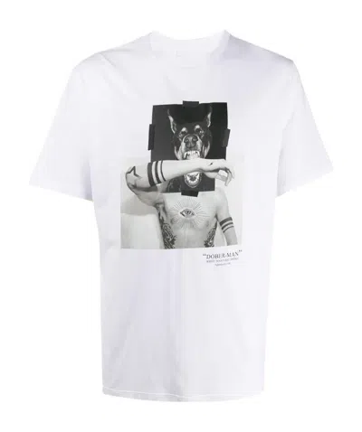 Neil Barrett Printed T-shirt With Round Neck In White