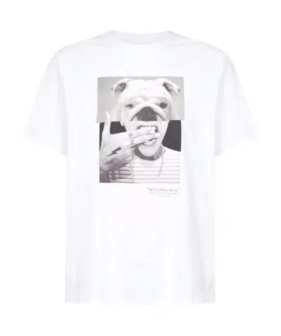Neil Barrett Printed T-shirt With Round Neck In White