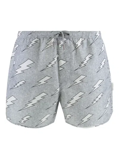 Neil Barrett Rain Bolts-print Swim Shorts