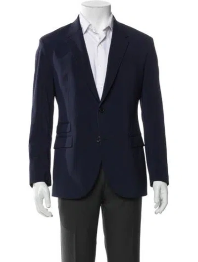 Pre-owned Neil Barrett Raw-edge Trim Blazer In Blue