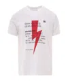 Neil Barrett Short-sleeved Crew Neck T-shirt With Graphic Print In White