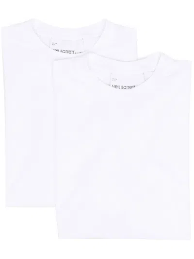 Neil Barrett Short-sleeve Cotton T-shirt In Weiss