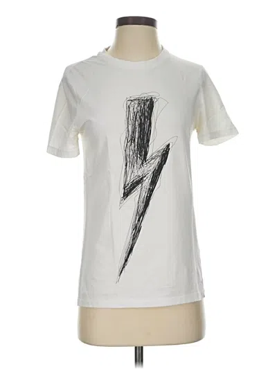 Pre-owned Neil Barrett Short Sleeve Top Silver Crew Neck Tops