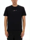 Neil Barrett Short-sleeved Black T-shirt With Heart And Arrow Graphic In Black