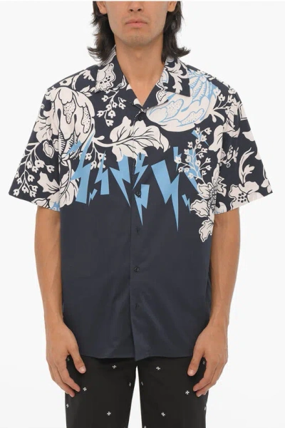 NEIL BARRETT SHORT SLEEVED LOOSE FIT HAWAIIAN BOLTS SHIRT