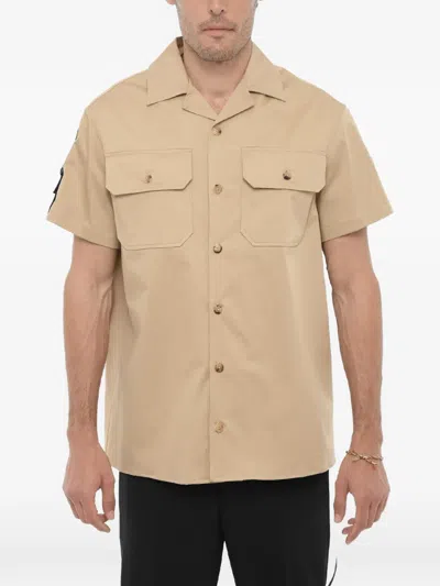 Neil Barrett Short-sleeve Saharan Shirt In Brown