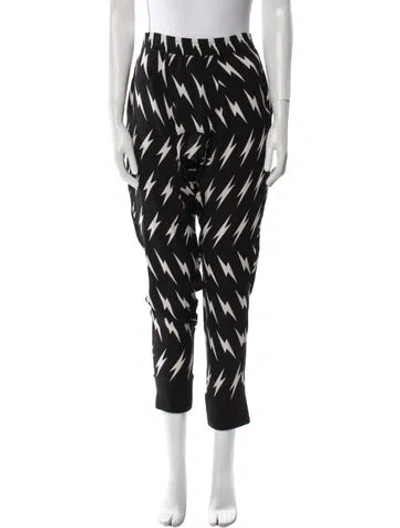 Pre-owned Neil Barrett Silk Skinny Leg Pants In Multi