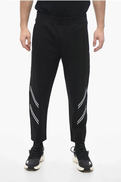 Neil Barrett Contrasting Band Rem + Varsity Sweatpants In Black