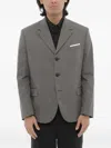 Neil Barrett Single-breasted Flap-pocket Jacket In Gray
