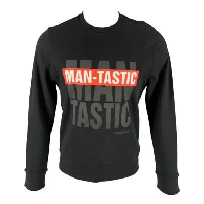 Pre-owned Neil Barrett Size S Black Red Man-tastic Graphic Viscose Crew-neck Sweatshirt