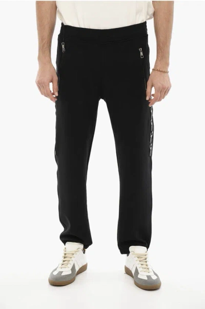 Neil Barrett Skinny Fit Joggers With Side Thunderbolts Print