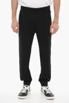 Neil Barrett Solid Color Joggers With Wool Side Bands In Black